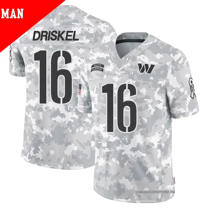 Men's ＃16 Jeff Driskel Washington Commanders Limited Arctic Camo 2024 Salute to Service Jersey