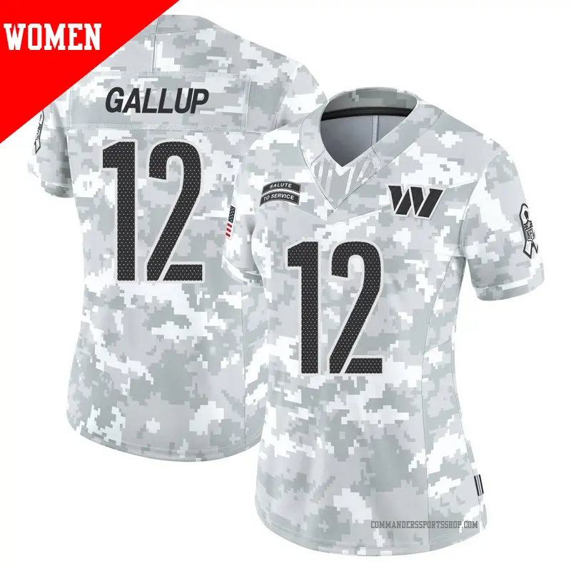 Women's ＃12 Michael Gallup Washington Commanders Limited Arctic Camo 2024 Salute to Service Jersey