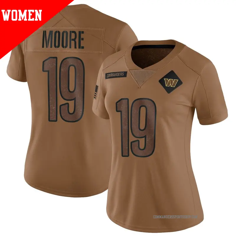 Women's ＃19 Chris Moore Washington Commanders Limited Brown 2023 Salute To Service Jersey