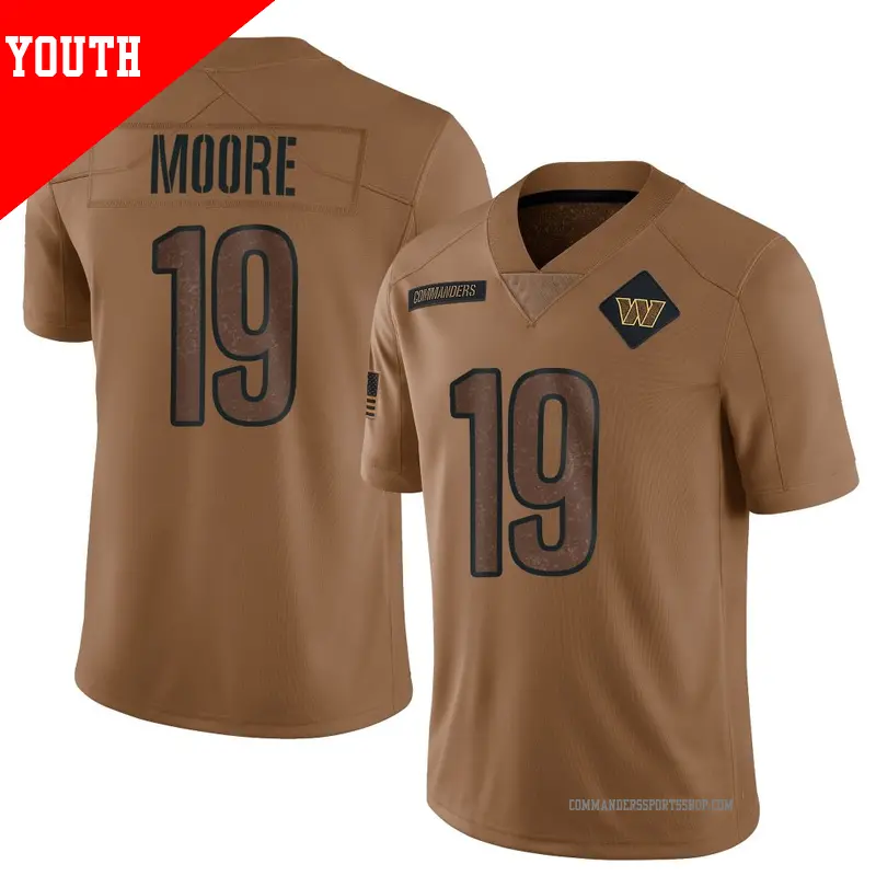 Youth ＃19 Chris Moore Washington Commanders Limited Brown 2023 Salute To Service Jersey
