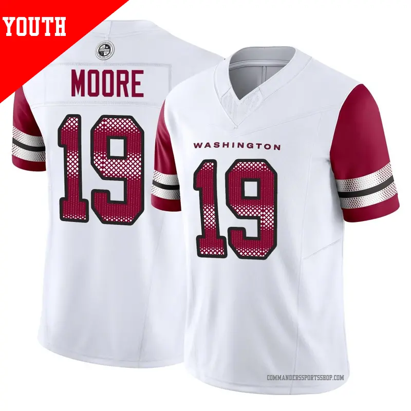 Youth ＃19 Chris Moore Washington Commanders Limited White Vapor F.U.S.E. Jersey