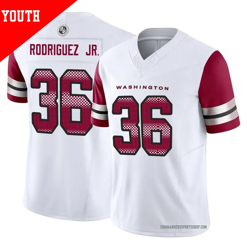 Youth ＃36 Chris Rodriguez Jr. Washington Commanders Limited White Vapor F.U.S.E. Jersey